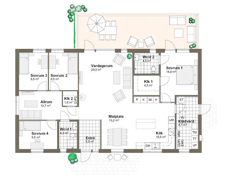 Stenudden planritning - Modern