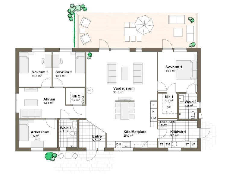 Stenudden planritning - Modern