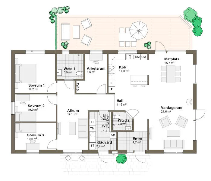 Stenudden planritning - Modern