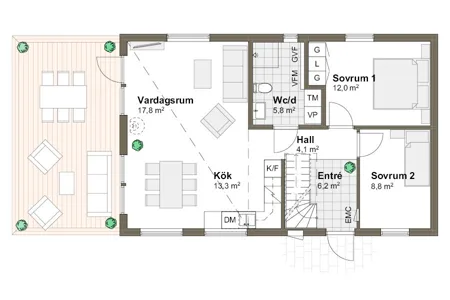 Strandö planritning - Modern