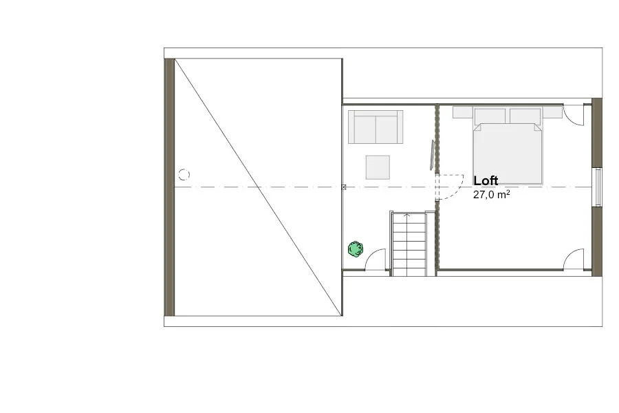 Planlösning M loft Villa Strandö