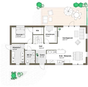 Planlösning entréplan V00007