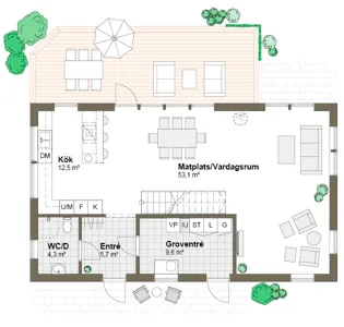 Planlösning entré plan V00012