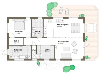 Planlösning M Villa Arild