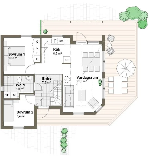 Planlösning spegelvänd Rossö