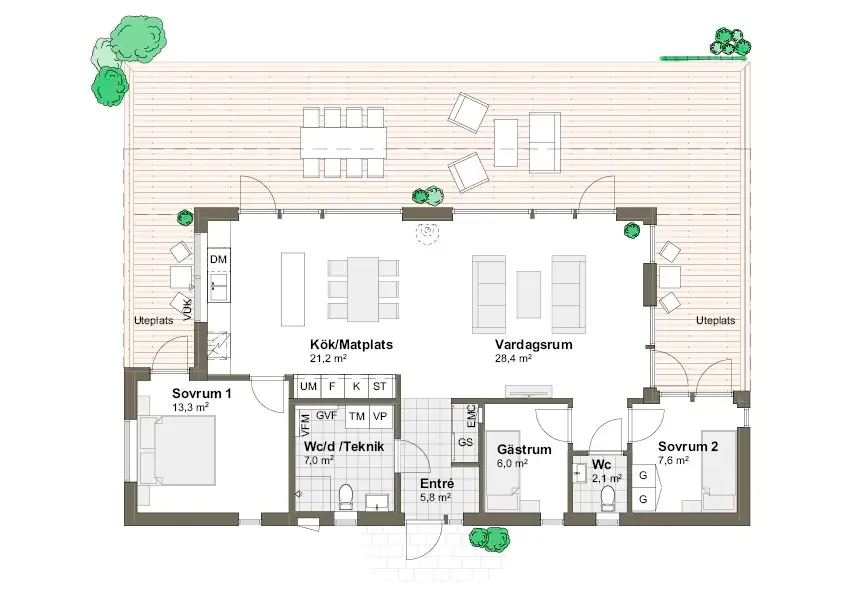 Kundunikt V00026 planritning - Modern