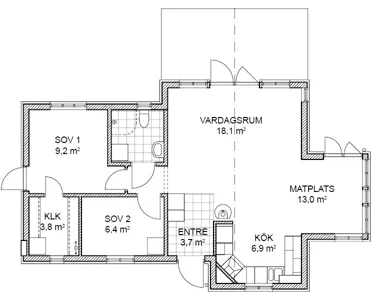 Planlösning entréplan V07032