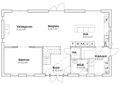 Planlösning entreplan V13041