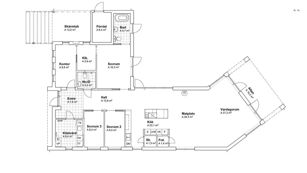 V16033 planritning - Modern