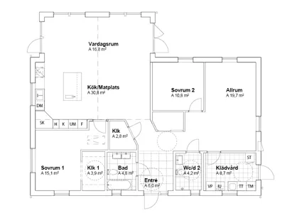 Planlösning villa V19081