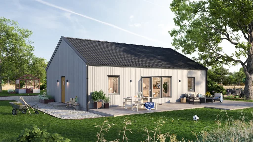 3D-Bild av Villa Vejby M från Varbergshus