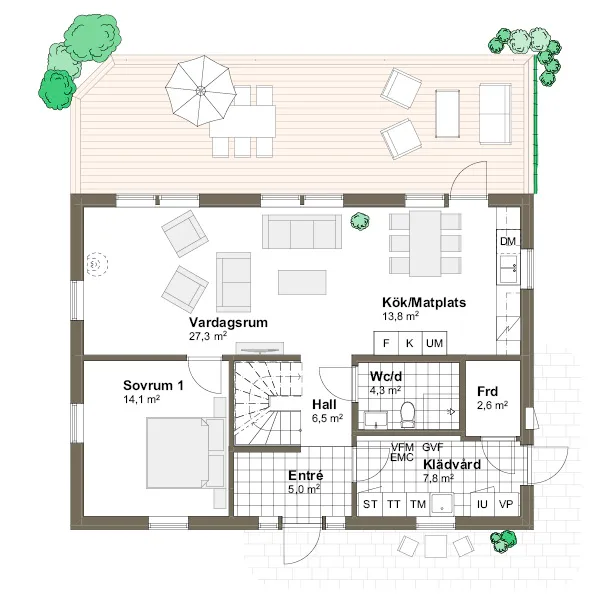 Vendelsö planritning - Traditionell