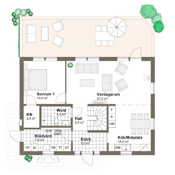 Vendelsö planritning - Traditionell