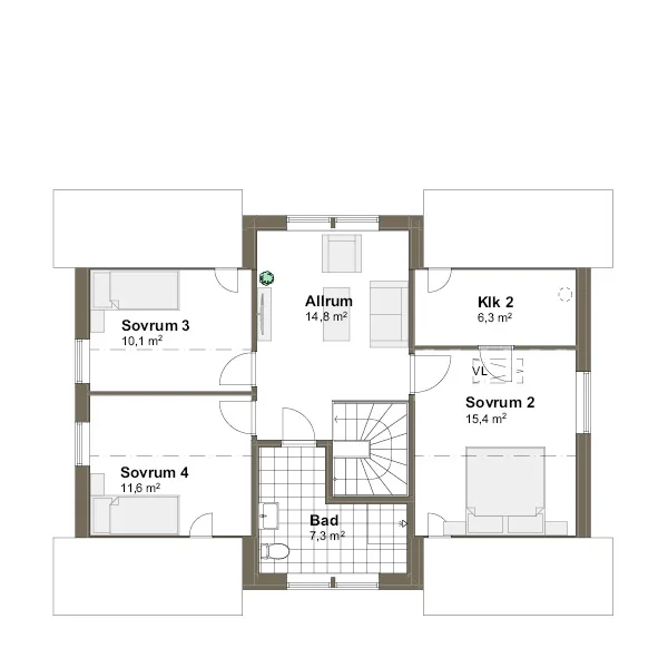 Vendelsö planritning - Traditionell