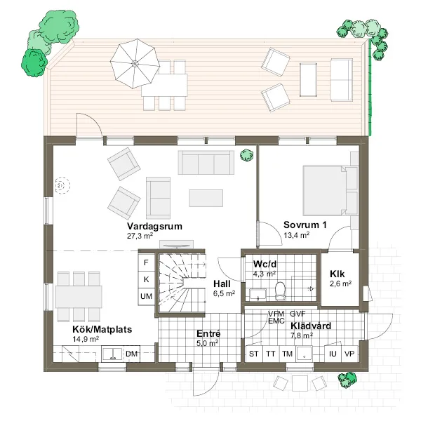 Vendelsö planritning - Traditionell