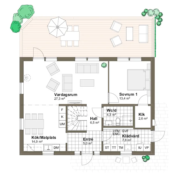 Vendelsö planritning - Traditionell
