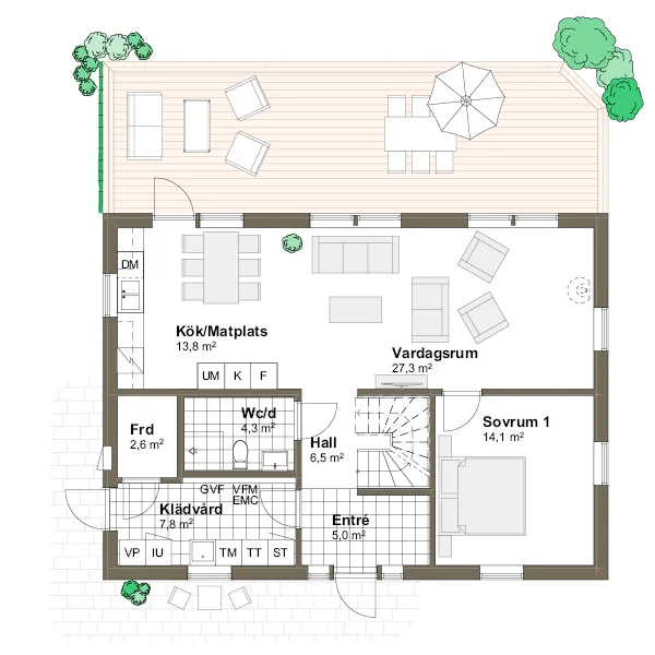 Vendelsö planritning - Traditionell