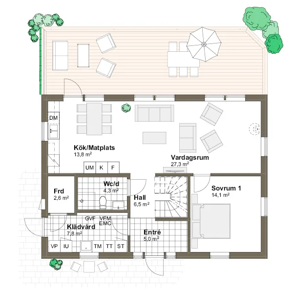 Vendelsö planritning - Traditionell