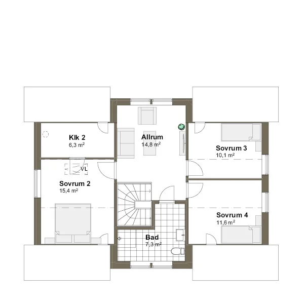 Vendelsö planritning - Traditionell