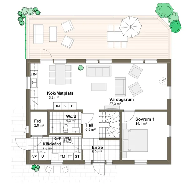 Vendelsö planritning - Traditionell