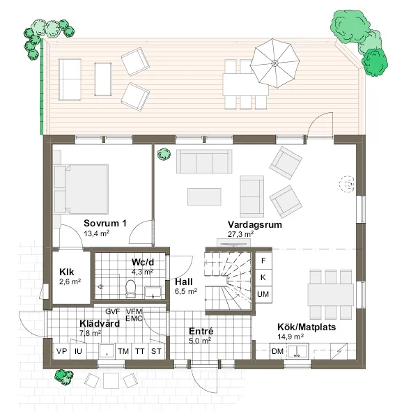 Vendelsö planritning - Traditionell