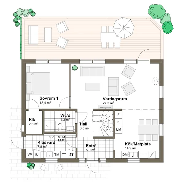 Vendelsö planritning - Traditionell