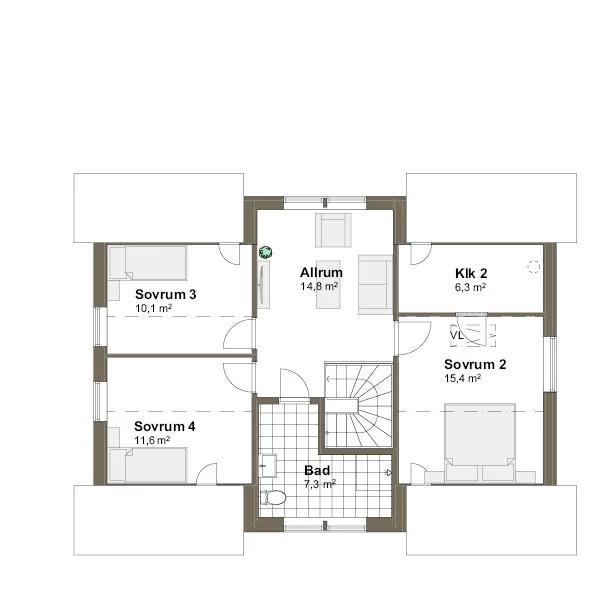 Vendelsö planritning - Traditionell