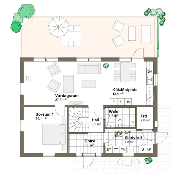 Vendelsö planritning - Traditionell