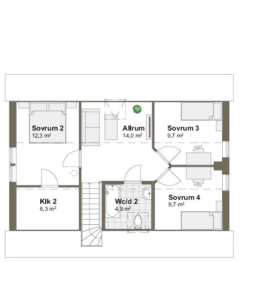 Planlösning Villa Viken M övreplan