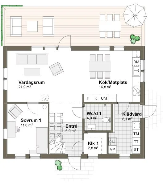 Planlösning Villa Viken M