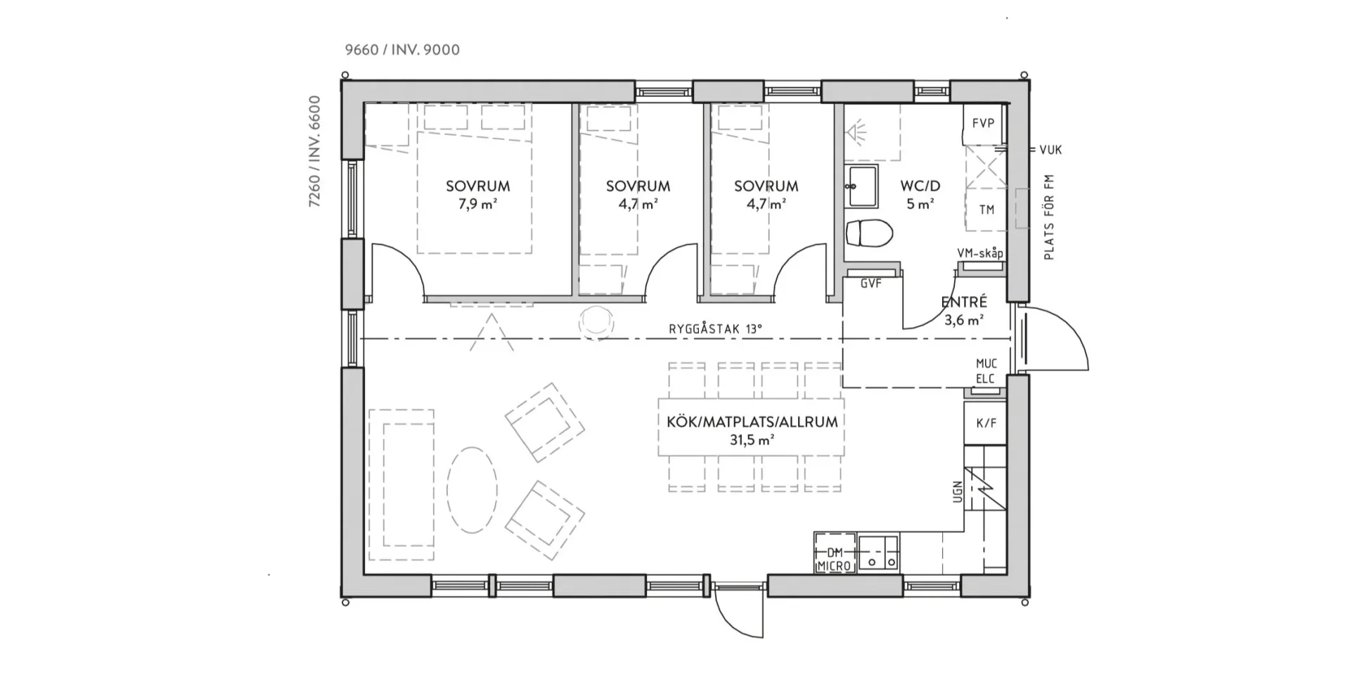 Torpet - modernt fritidshus i stil som står sig planritning