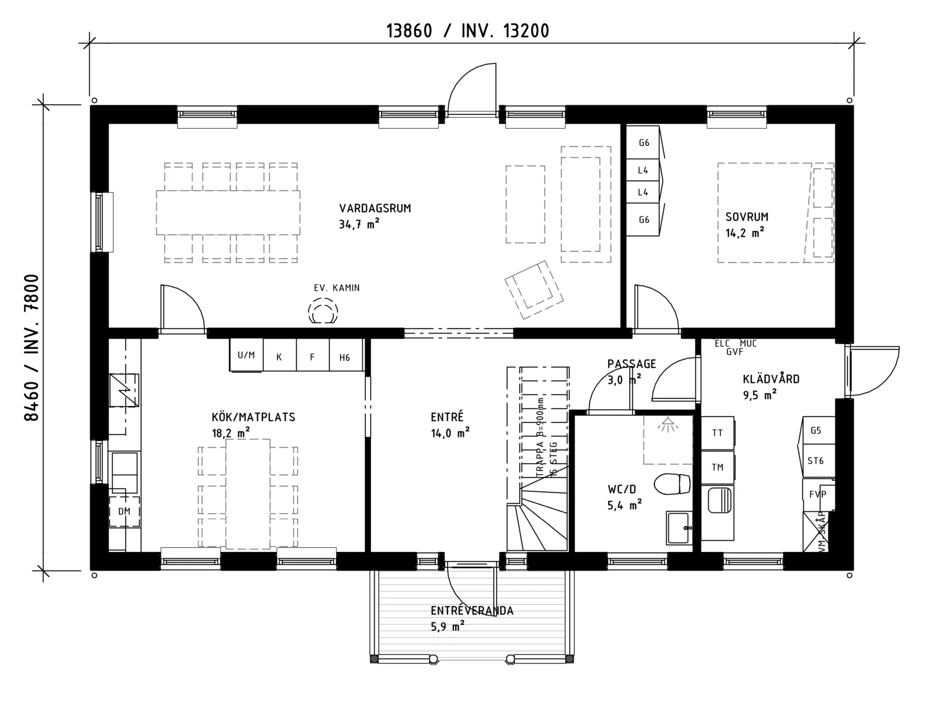 Villa Högalid planritning