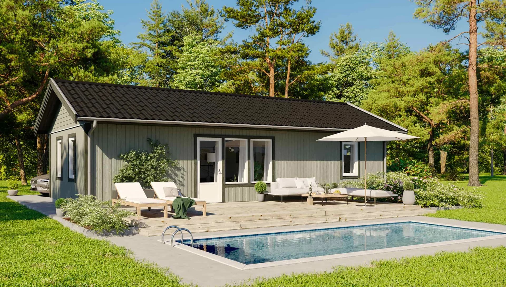 grönt fritidshus västkuststugan