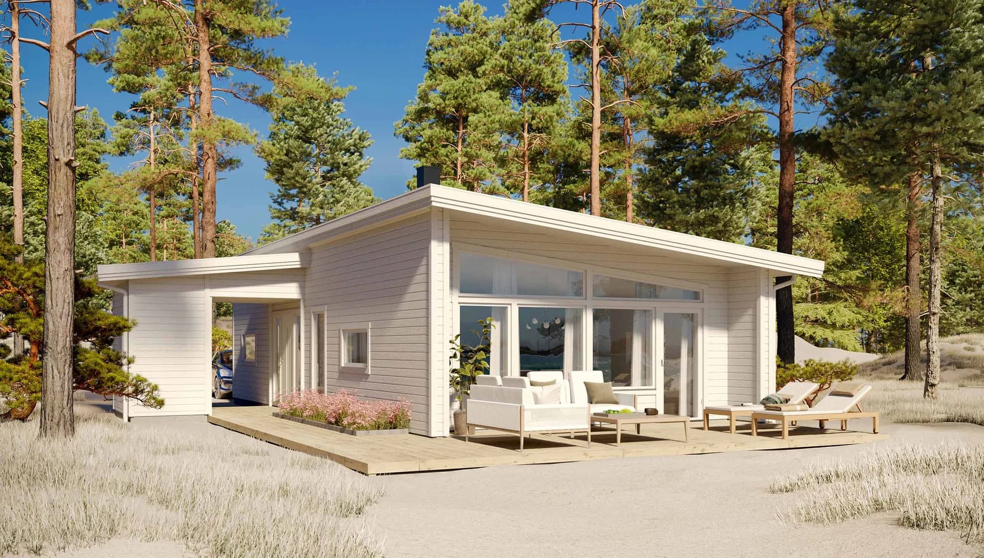 fritidshus Strand 101 med pulpettak Västkuststugan