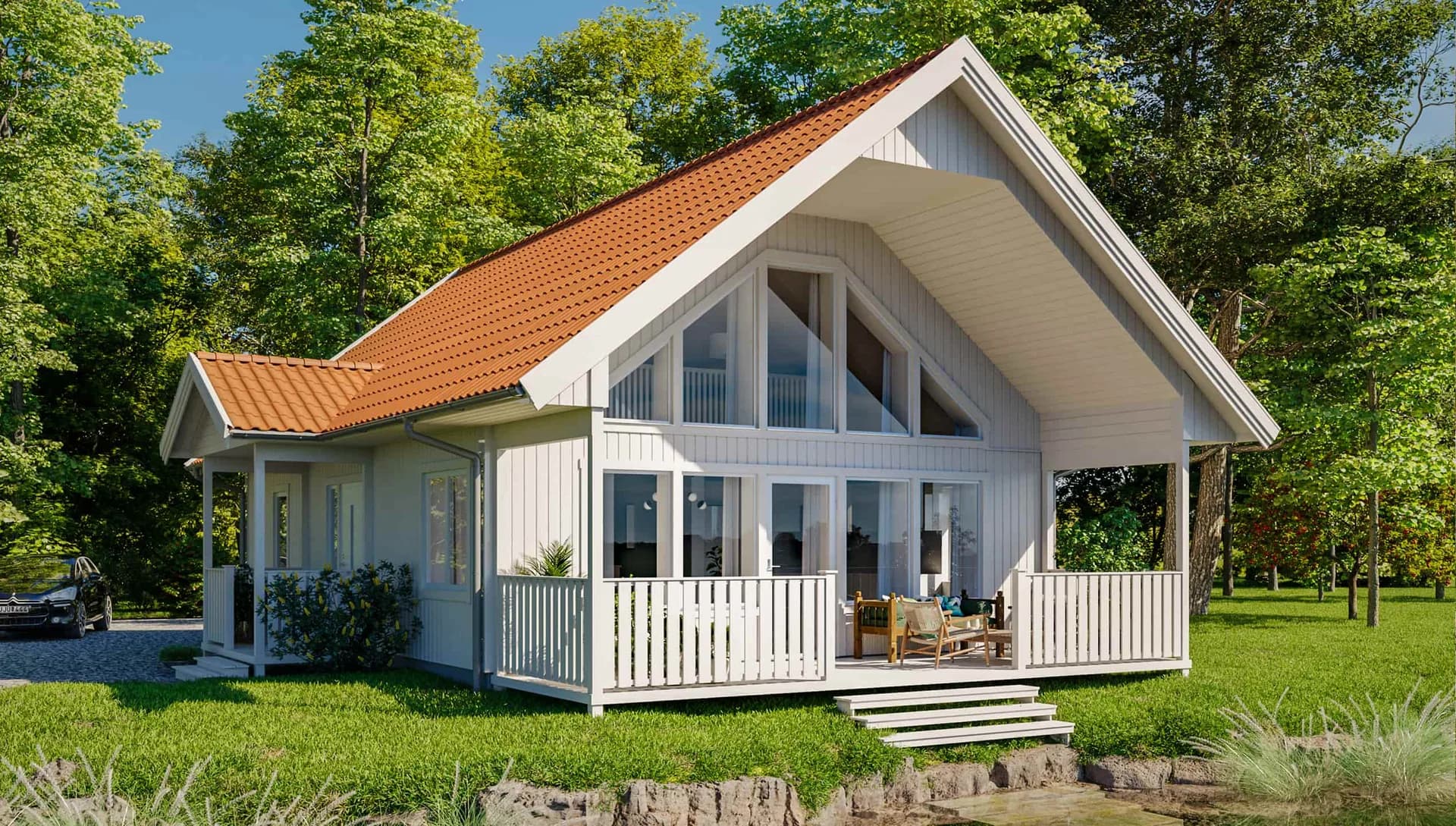 fritidshus med stort loft