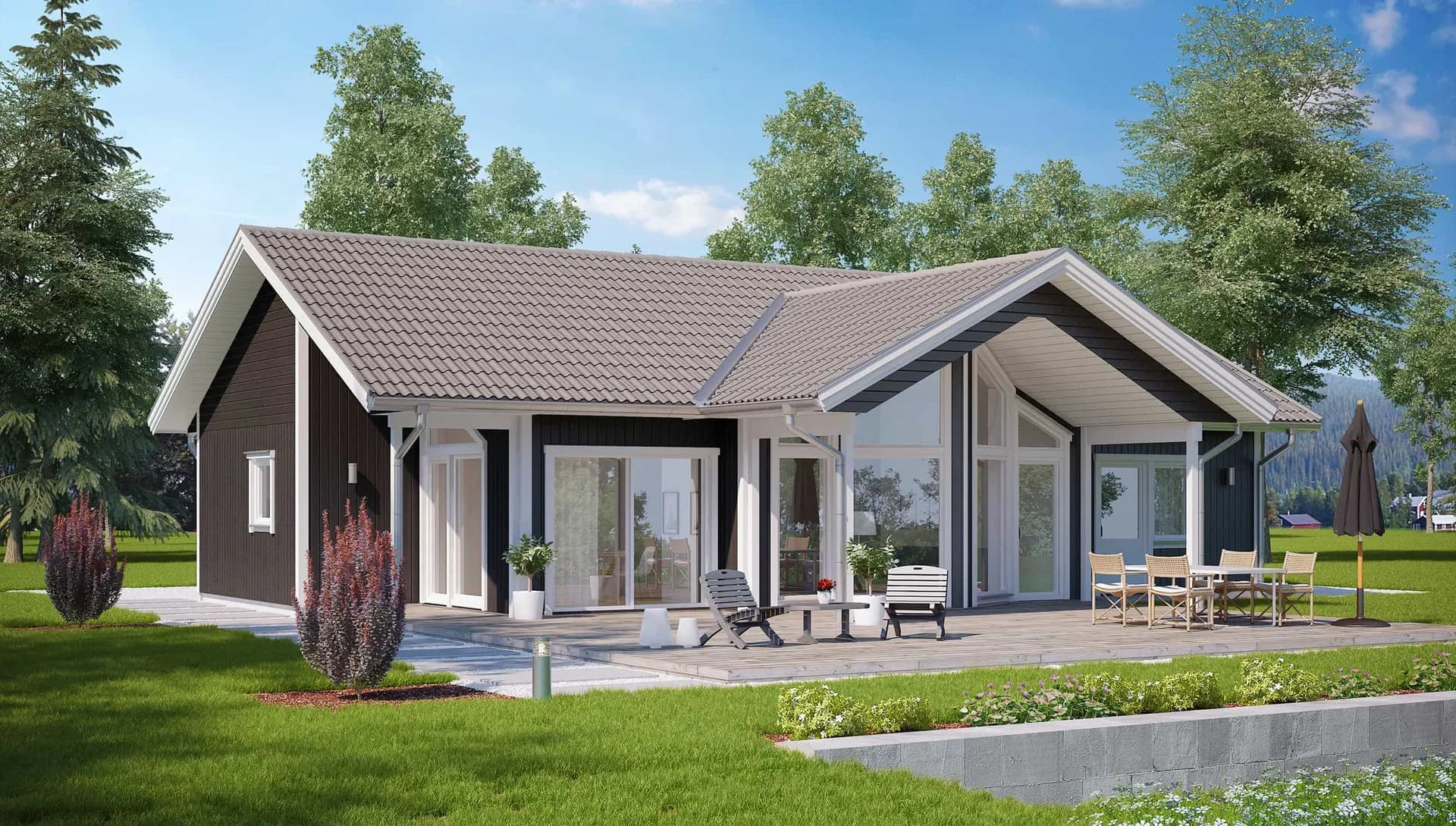 enplanshus terrass under tak