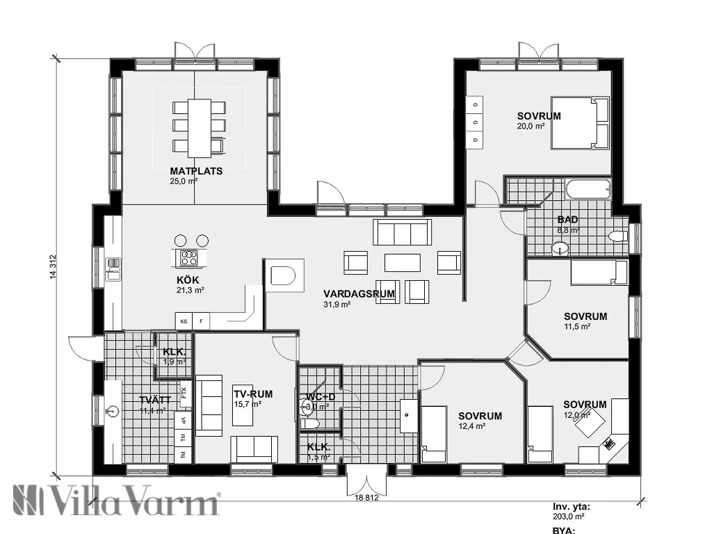 Villa Almby planritning 1