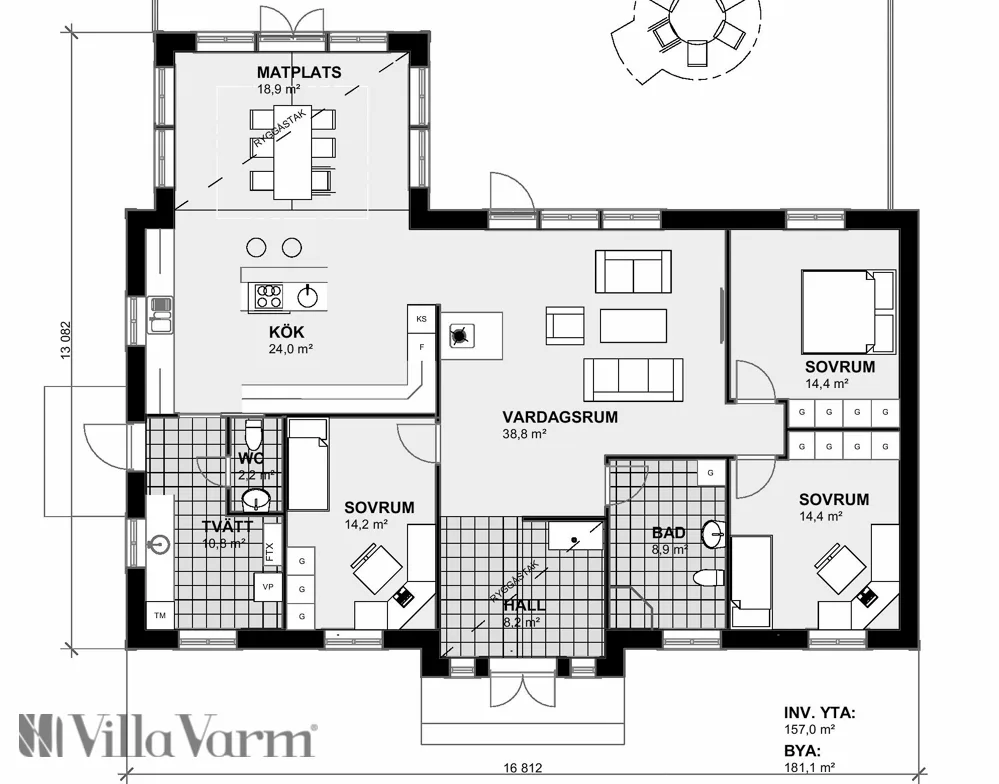 Villa Alvik planritning 1