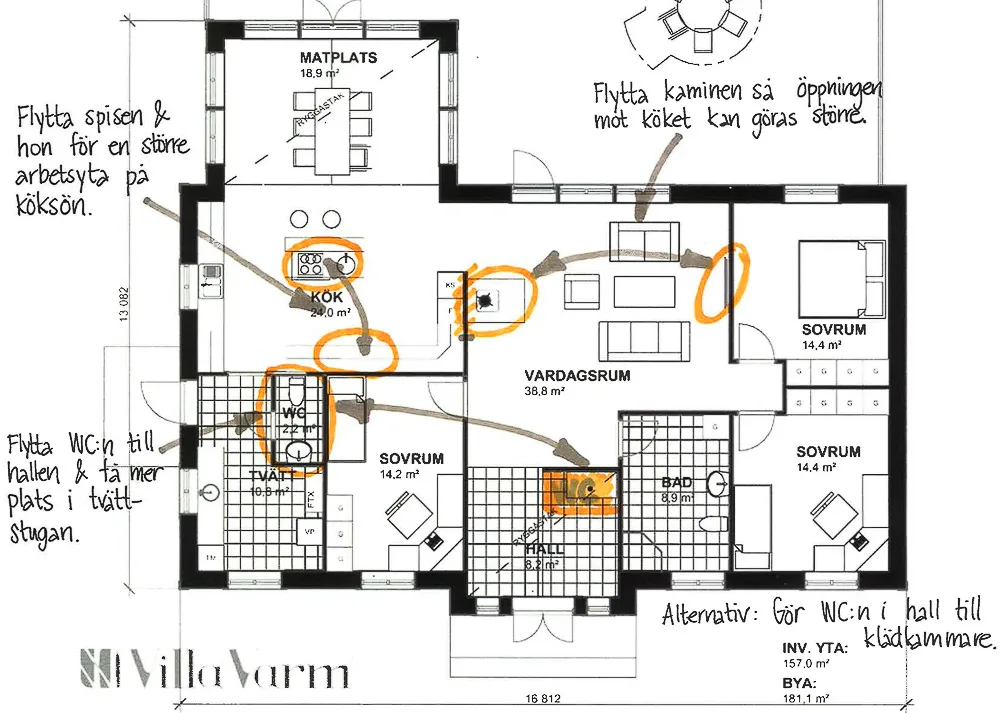 Villa Alvik planritning 2