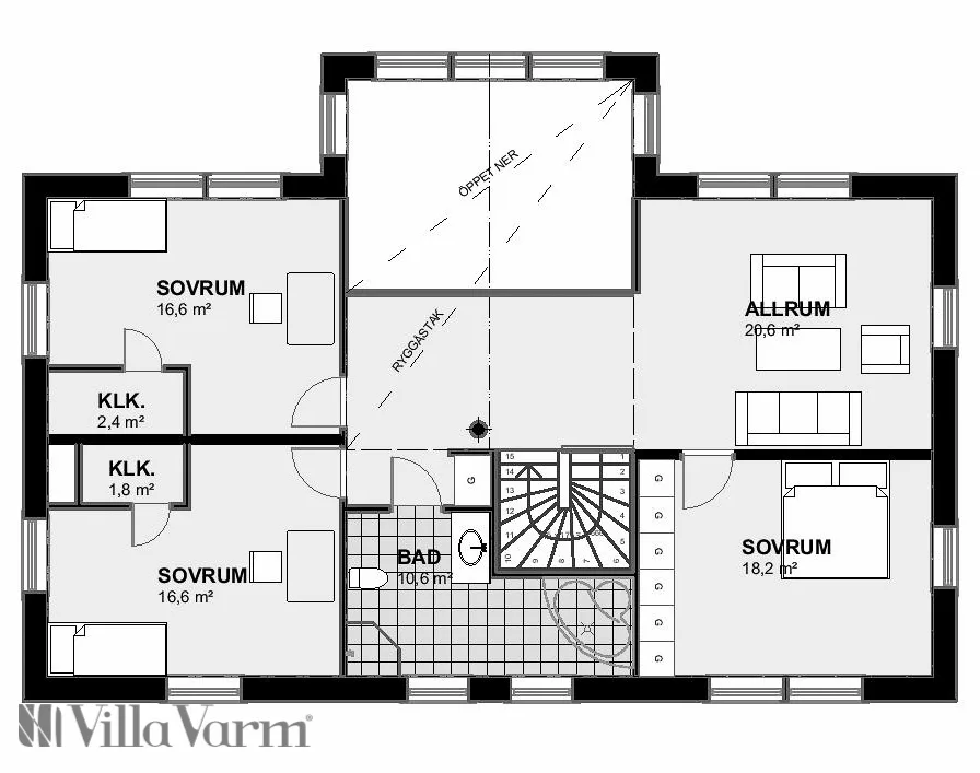 Villa Arboga planritning 1