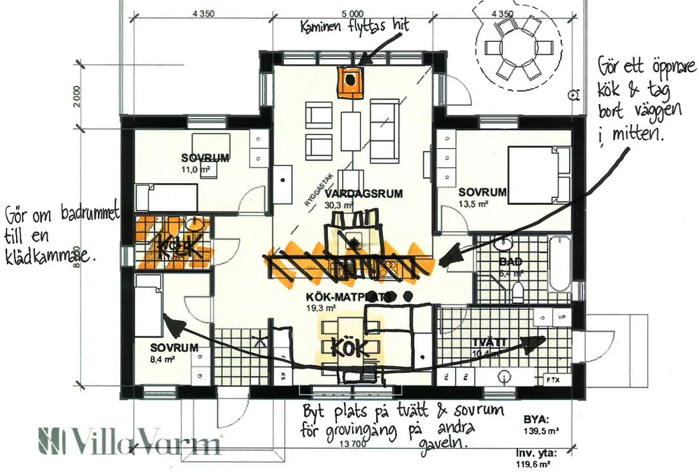 Villa Backa planritning 2