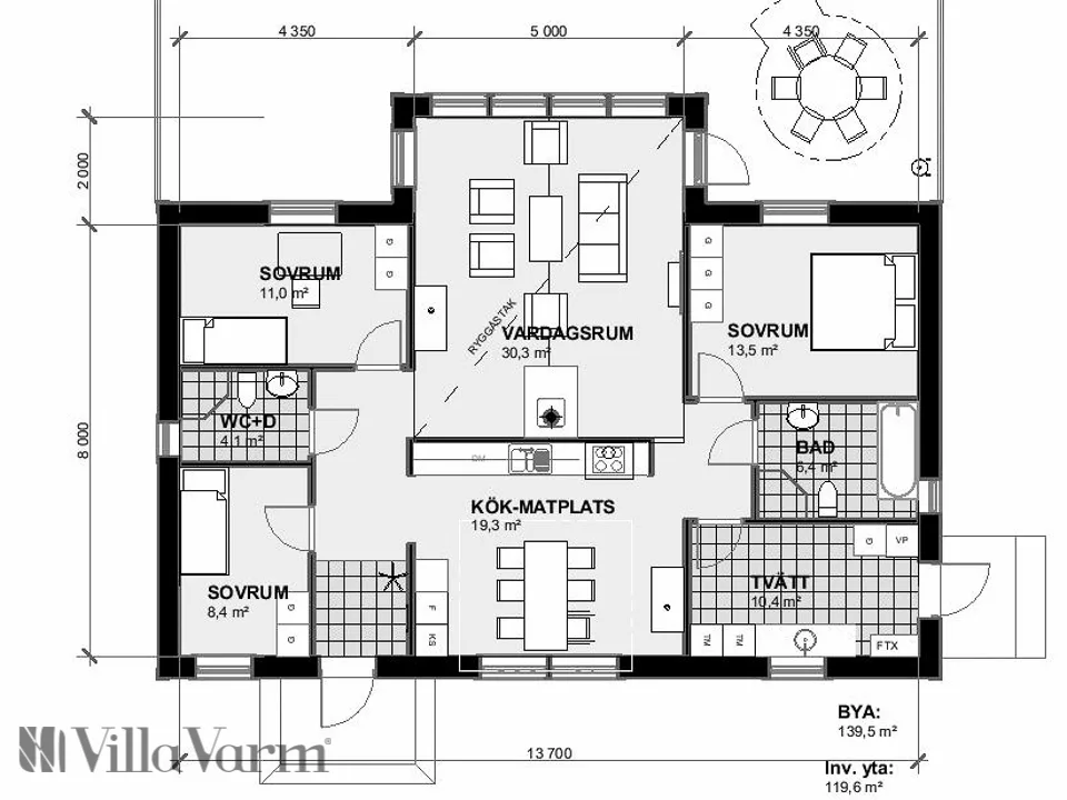 Villa Backa planritning 1