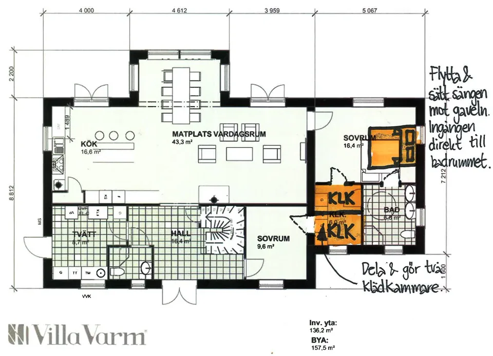 Villa Björkvik planritning 1
