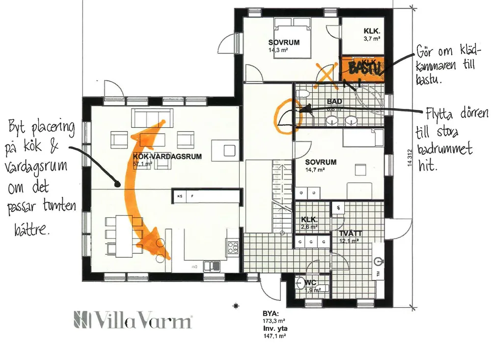 Villa Borgfors planritning 3