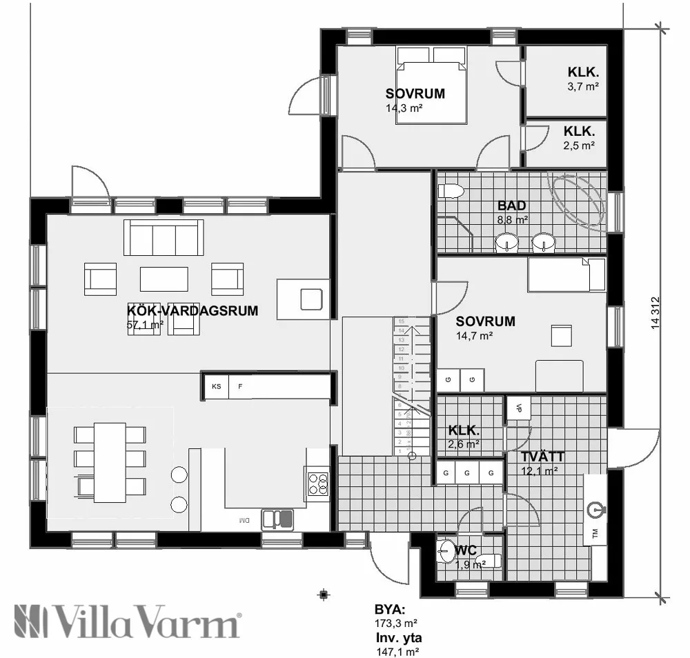 Villa Borgfors planritning 2