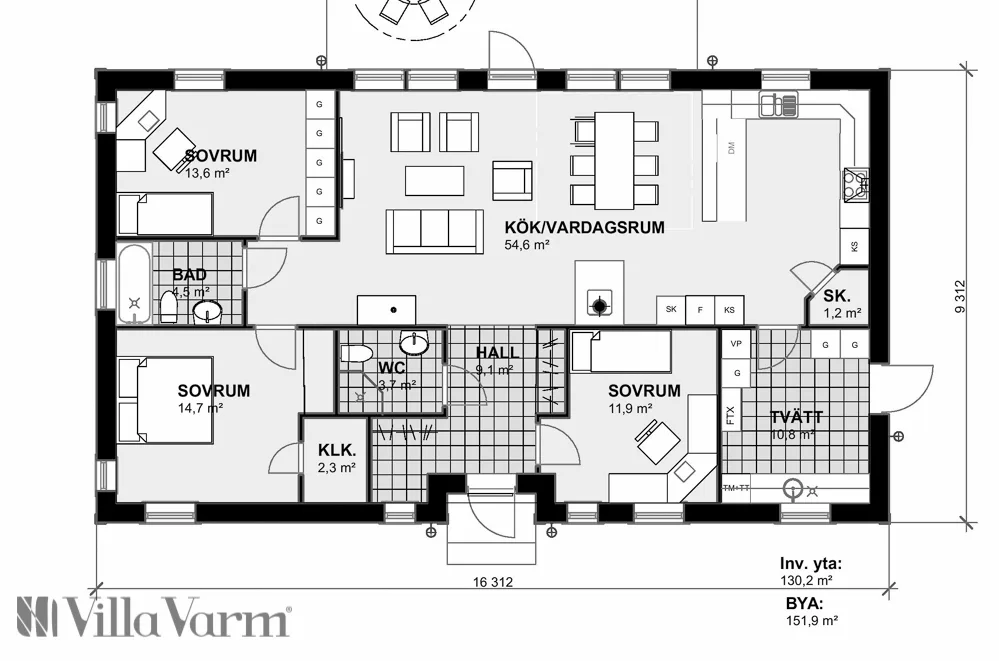 Villa Boudden planritning 1