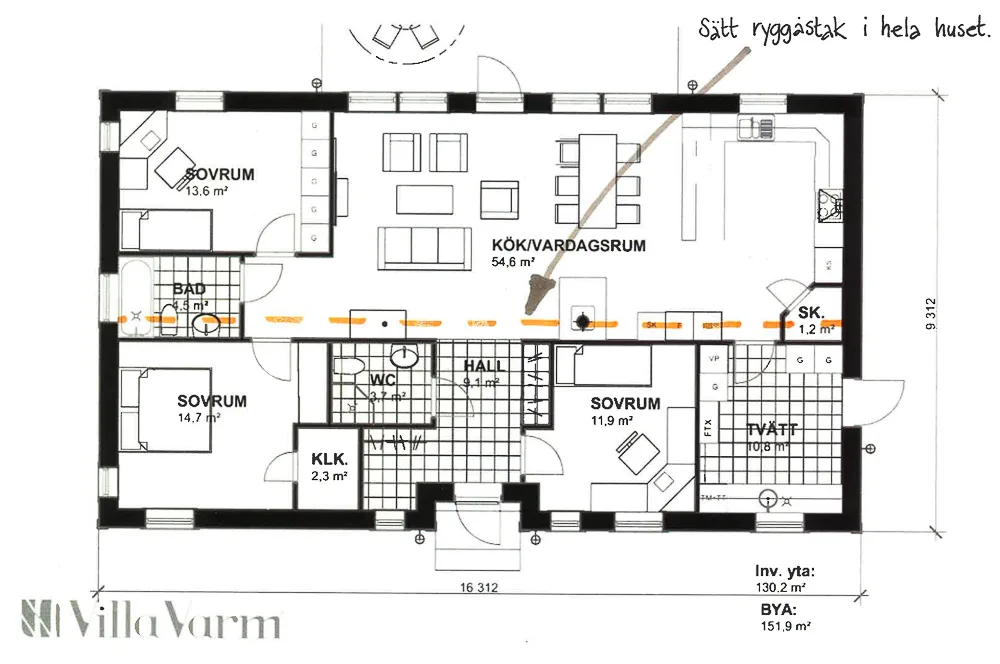 Villa Boudden planritning 2