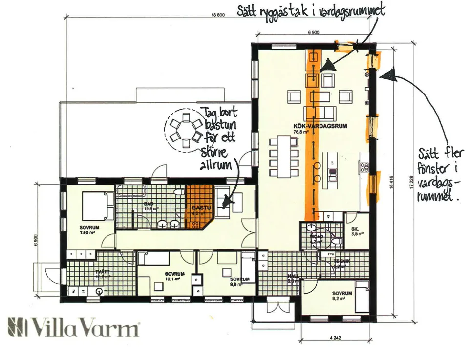 Villa Dalbacka planritning 2