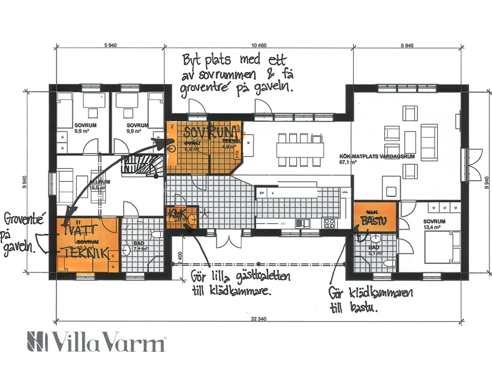 Villa Enhörna planritning 1