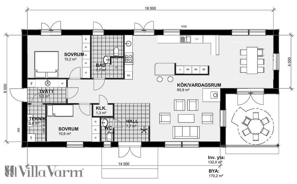 Villa Färjestaden planritning 1